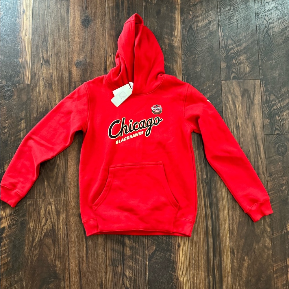 Chicago Blackhawks Hoodie Youth Large Winter Classic Locker Room Sweatshirt NHL